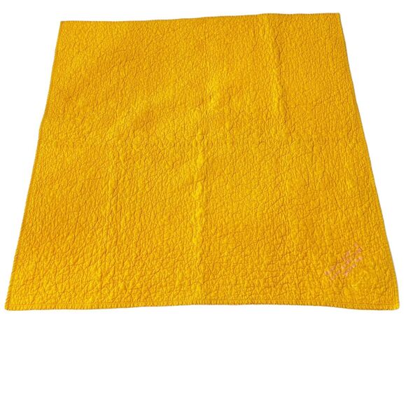 Handmade Girls Baby Kids Quilt Lovey 8 Point Star Yellow Pink Purple 40x41 Clean - Picture 5 of 6